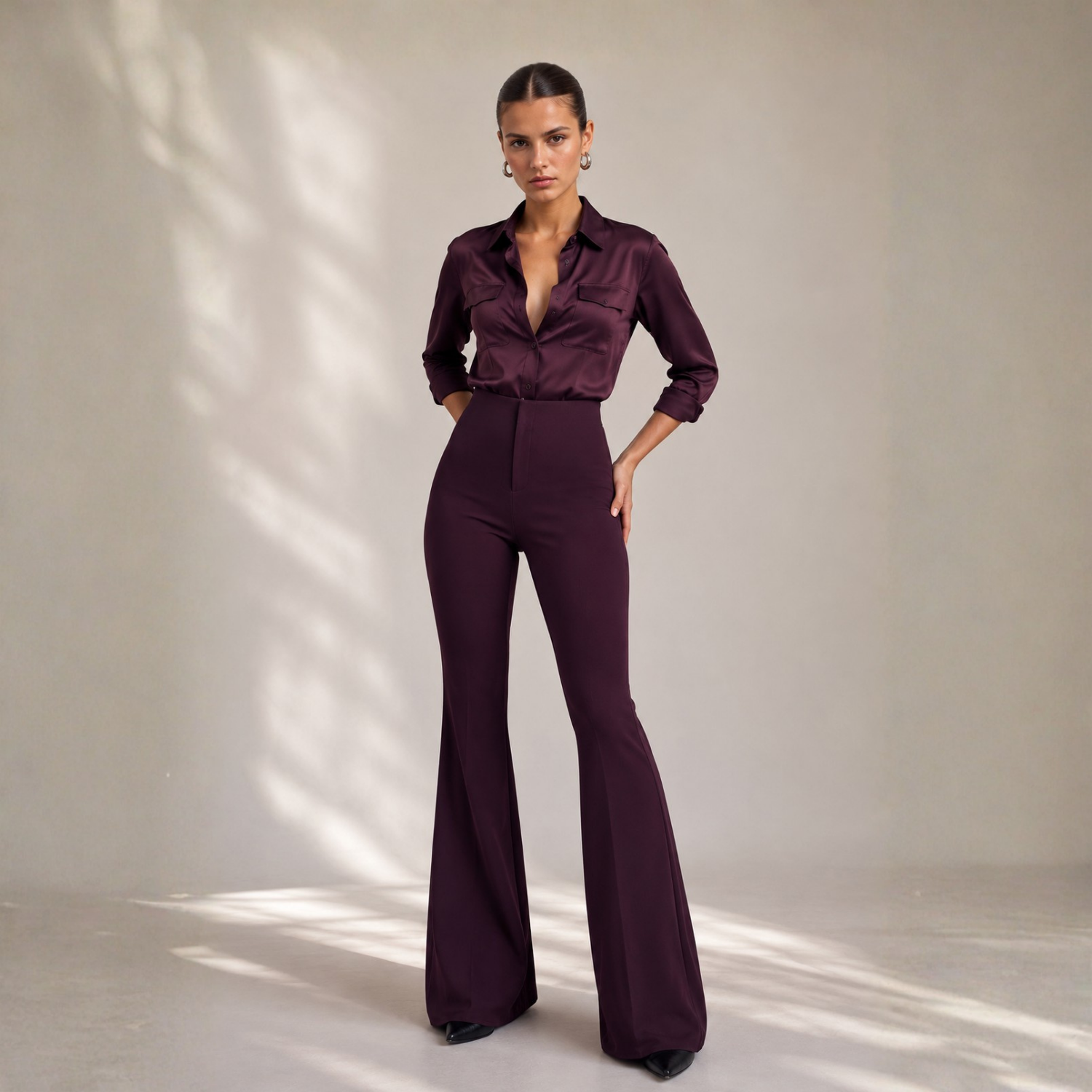 Sculpted Wine Flare Pant — alternate view